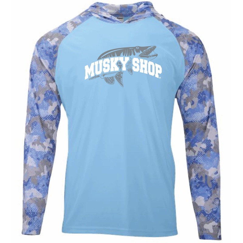 Musky Shop Paragon Sun Hoodie Shirt Blue Mist Camo