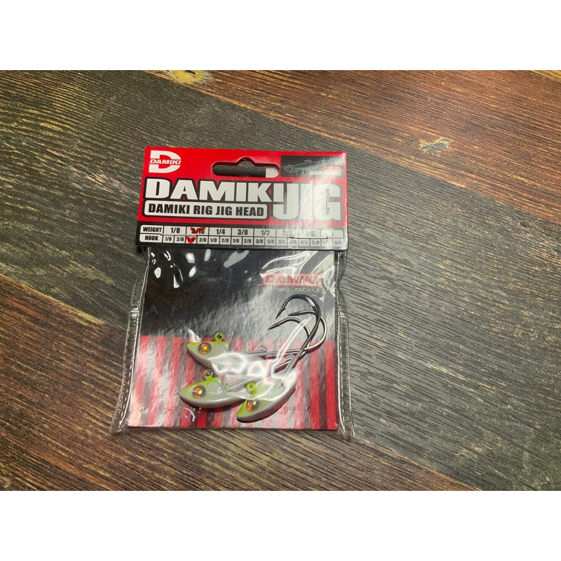 Damiki Rig Jig Head 3/16 oz. 1/0 Chartreuse