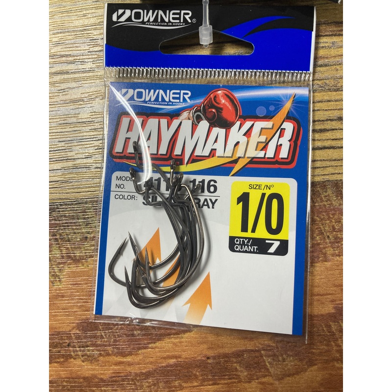 Owner Haymaker Hook 1/0 Silky Gray