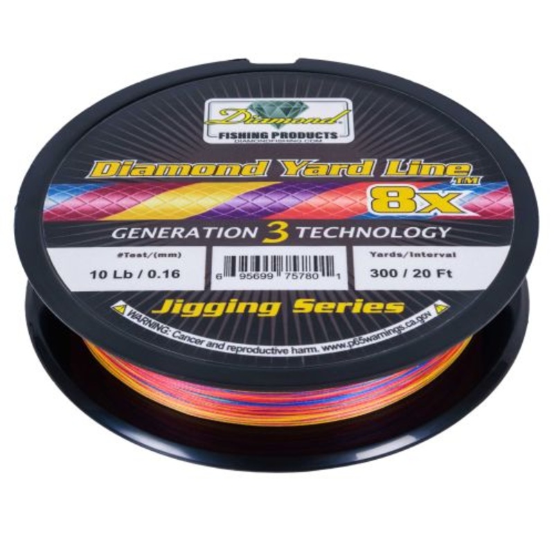 Diamond Yard Line Jigging Series 8X Solid Braided Line - 300 Yards
