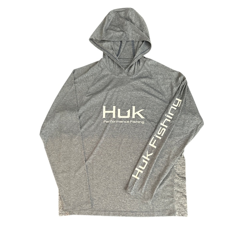HUK Pursuit LS Hoodie Heather Navy L