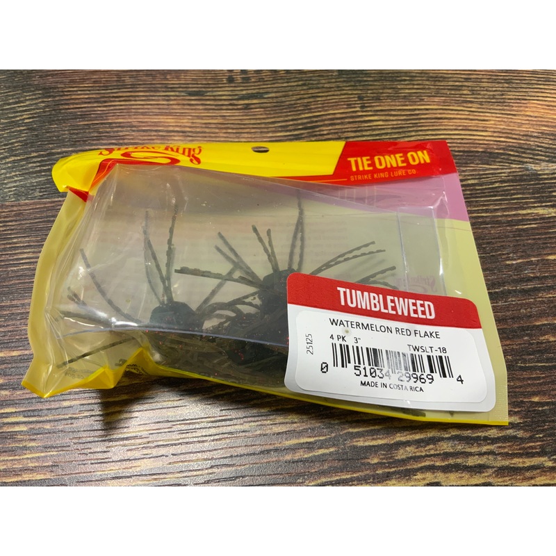 Strike King Tumbleweed Salted 3" Watermelon Red Flake