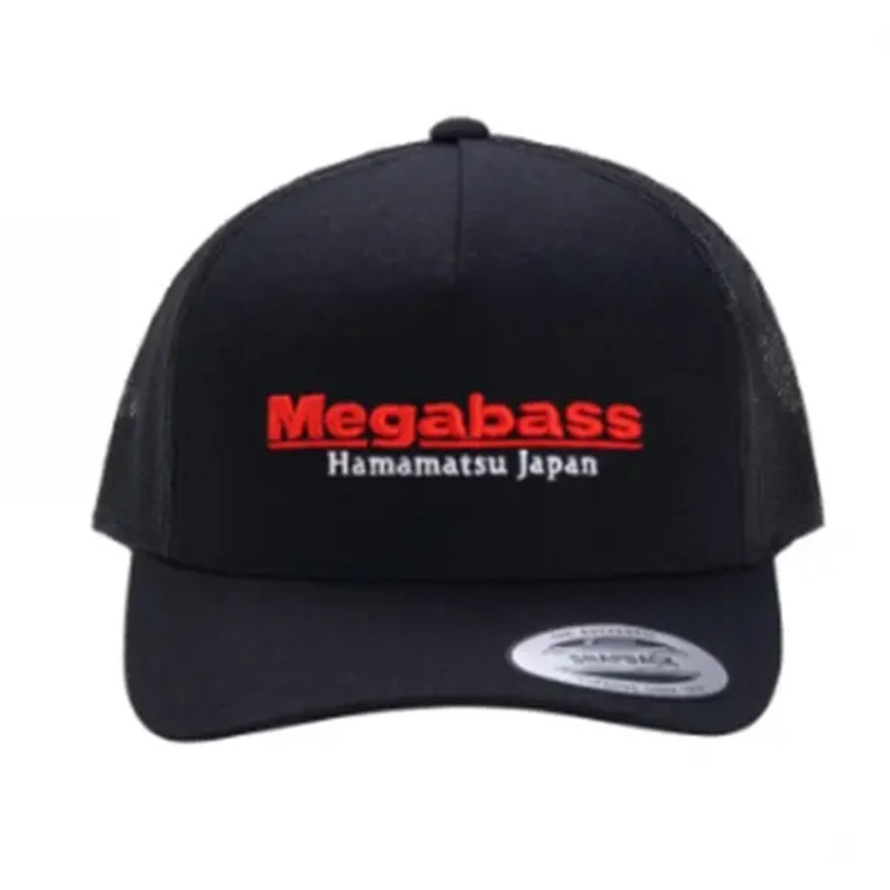 Megabass Classic Trucker Hat, Black & Red
