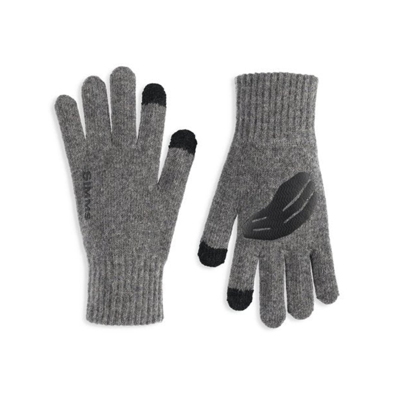 Simms Wool Full Finger Glove-Steel