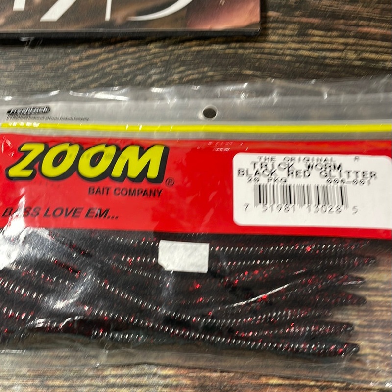 Zoom Trick Worm - Black Red Glitter