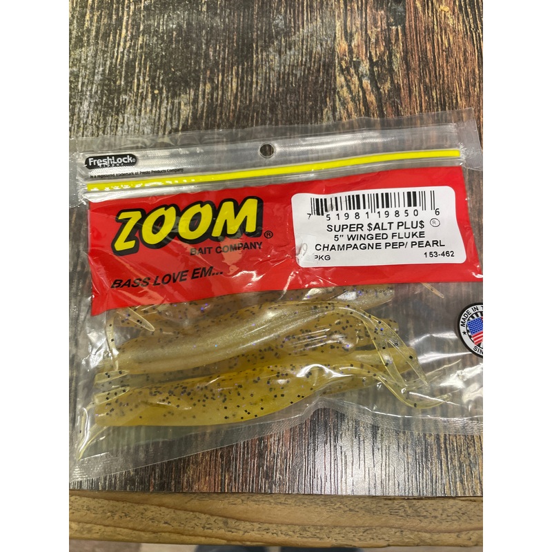 Zoom Winged Fluke 5" Champagne Pepper Pearl