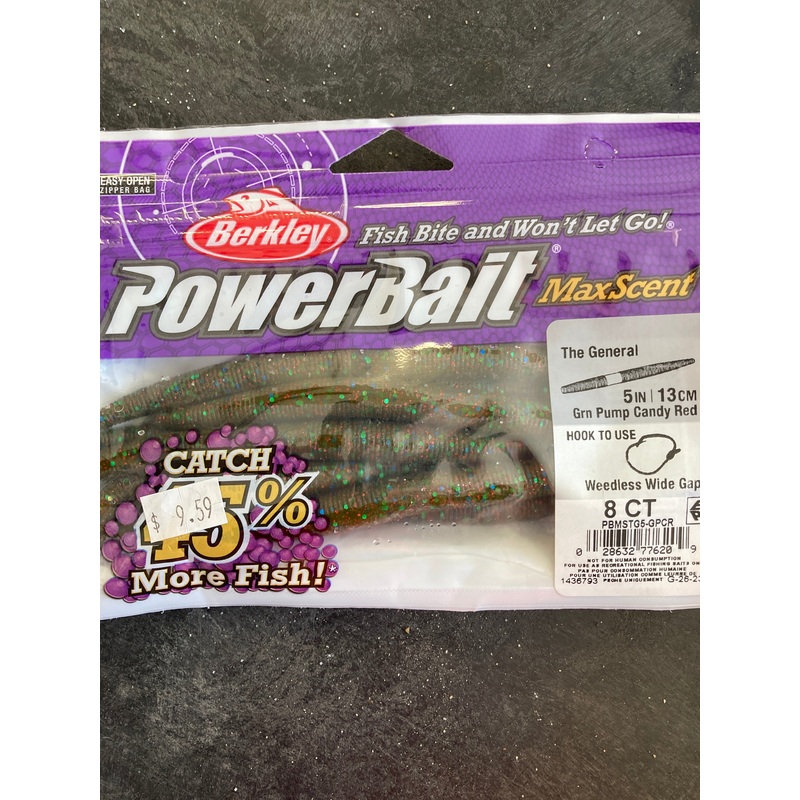 Berkley The General 5" Green Pumpkin Candy Red