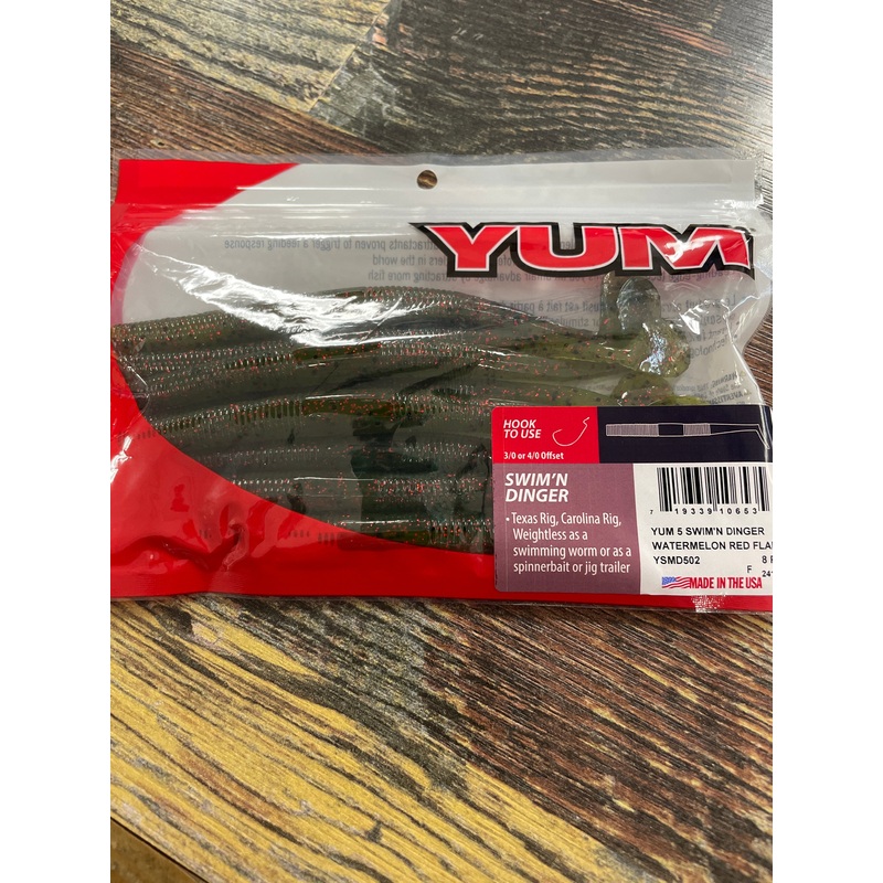 Yum Swim N Dinger 5" Watermelon Red Flake