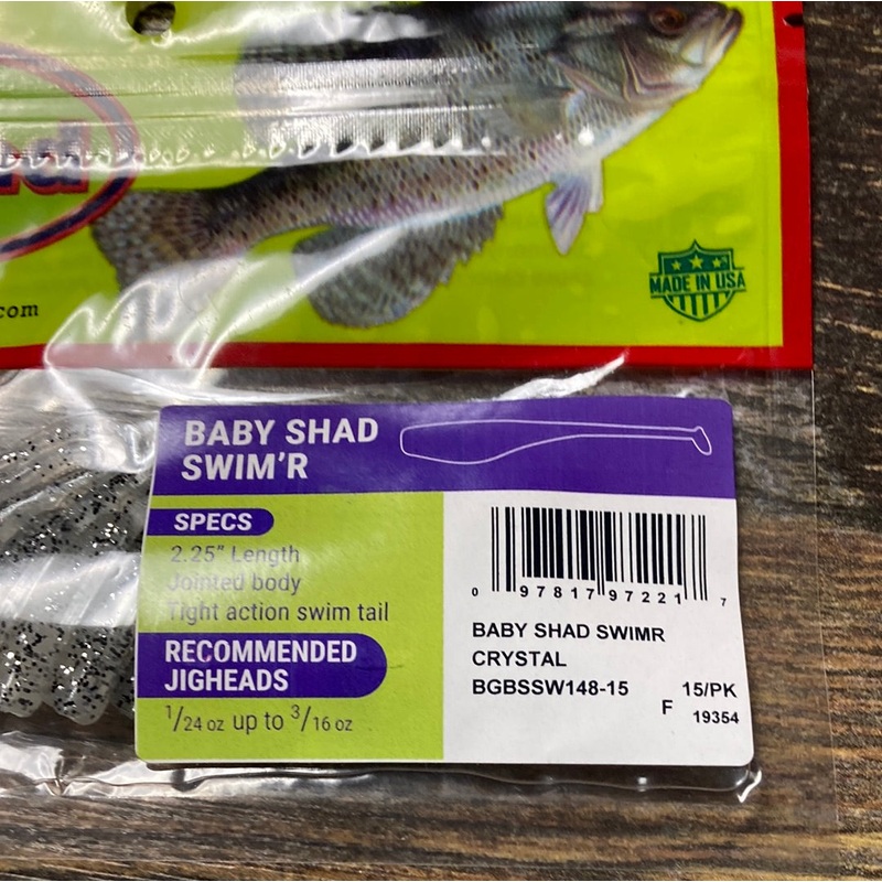 Bobby Garland Baby Shad 2" Swimr Crystal