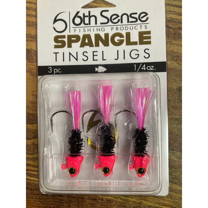 6th Sense Spangle Tinsel Jigs 1/4 oz. Black Rose