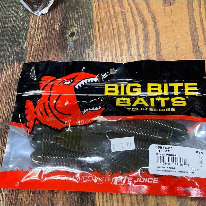 Big Bite Baits 4.5 BFE Green Pumpkin