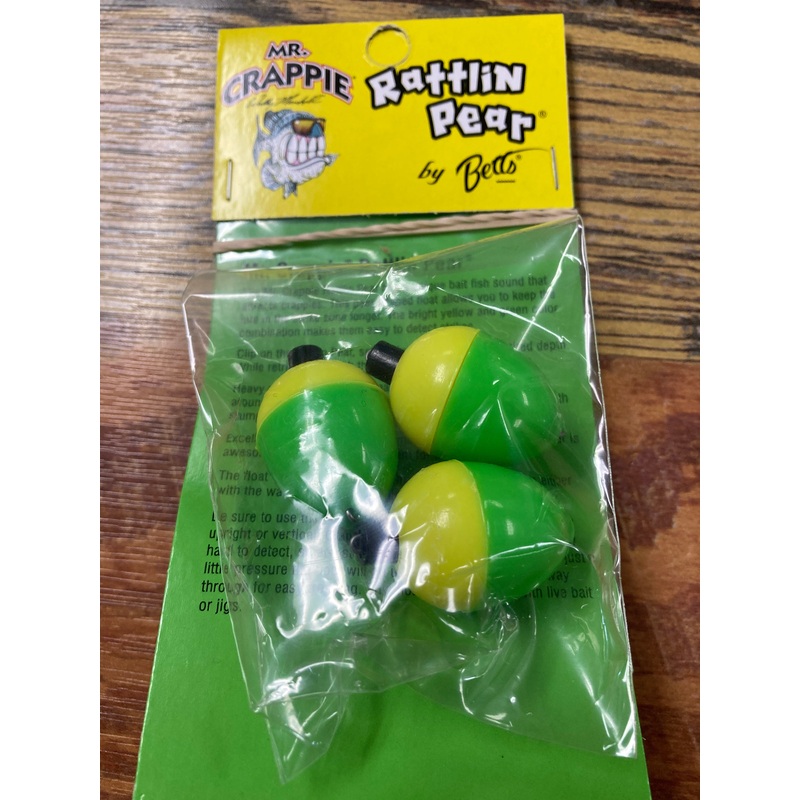 Mr Crappie Rattlin Pear 7/8" Yellow/Green