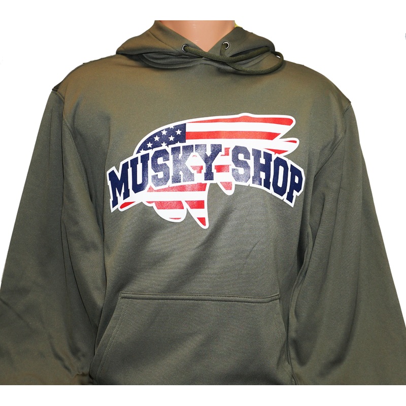 Musky Shop Military Green Sport Wick Hoodie