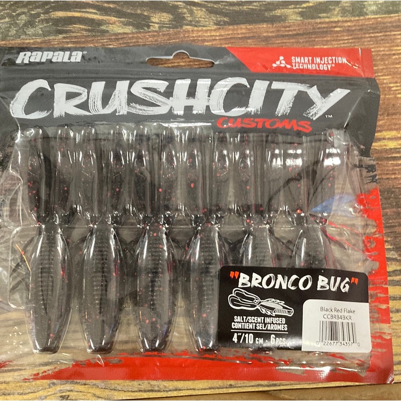 Rapala Crushcity Bronco Bug 4" Black Red Flake