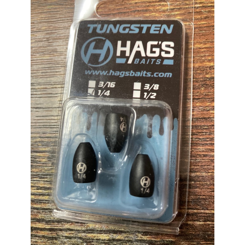 Hags Baits Tungsten - Matte Black 1/4 oz. TFW