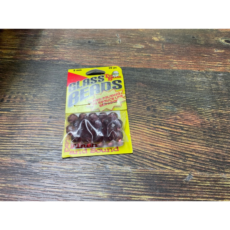 Top Brass Glass Beads 8mm - Purple