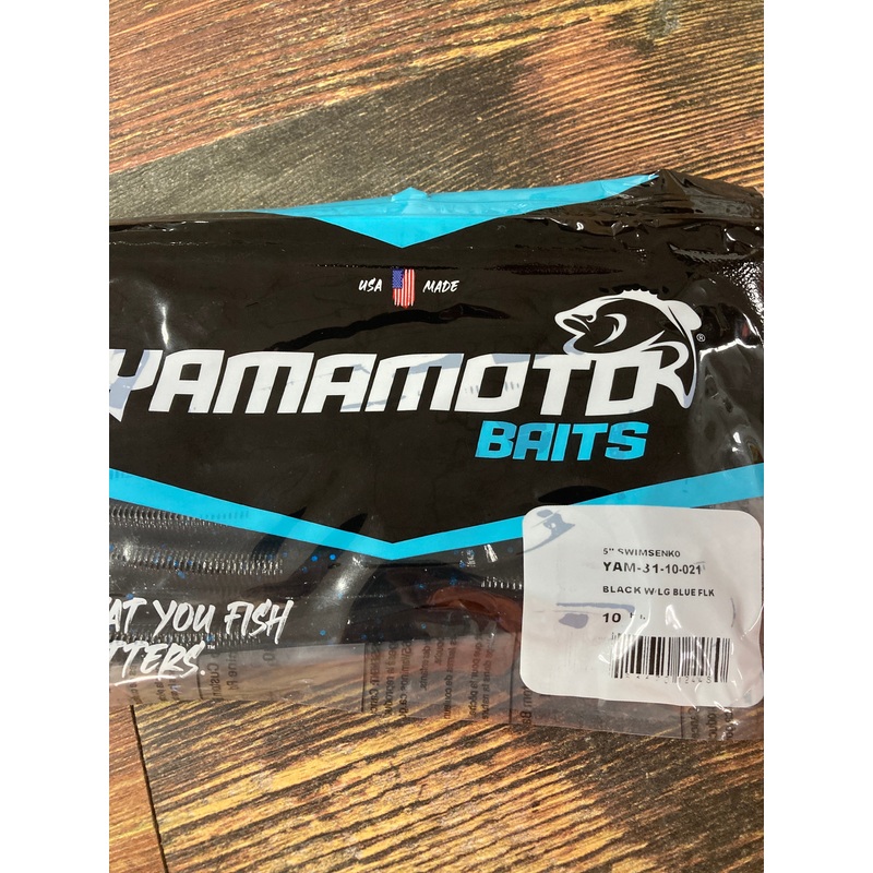 Yamamoto Senko 5" Black - Large Blue Flake