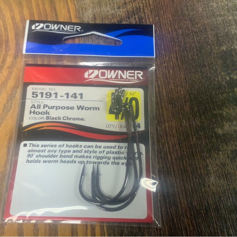 Owner All Purpose Hook 4/0 Chrome Black