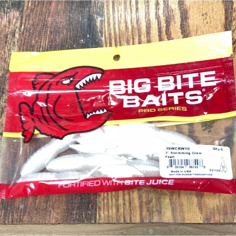 Big Bite Baits 3 Swimming Craw Pearl