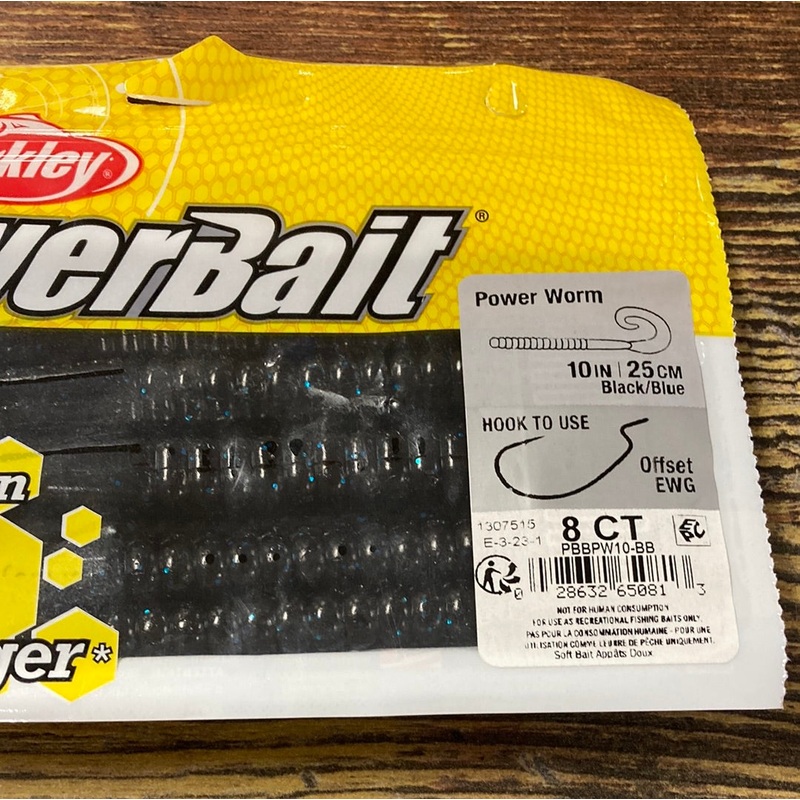 Berkley 10 Power Worm Black/Blue