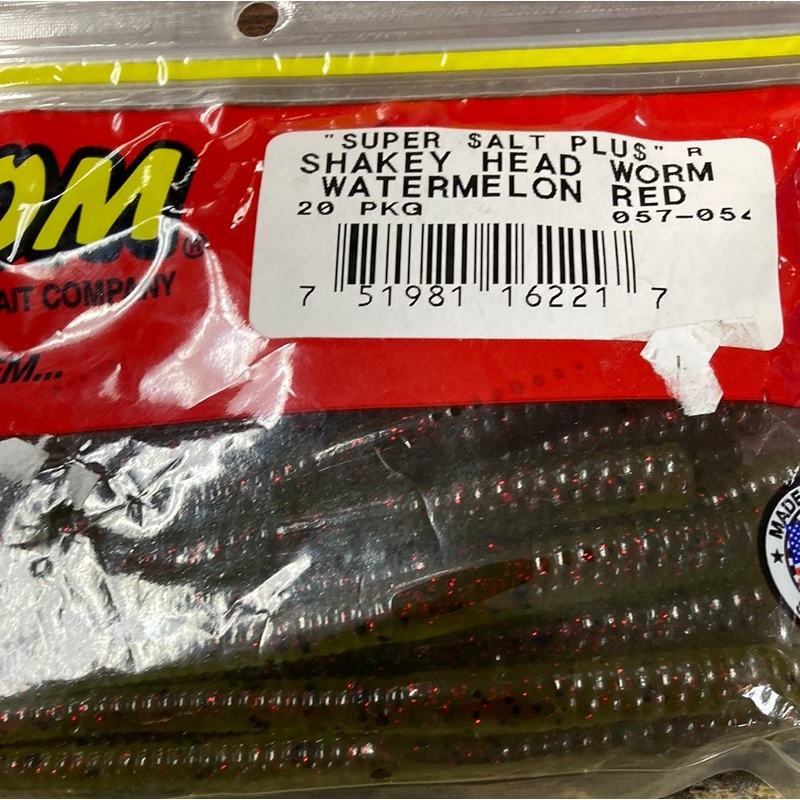 Zoom Shakey Head Worm - Watermelon Red