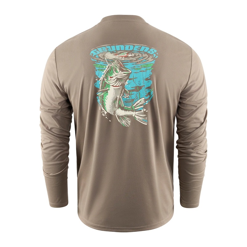 Grundens Bass Popper Long Sleeve Tech Tee "Otter"