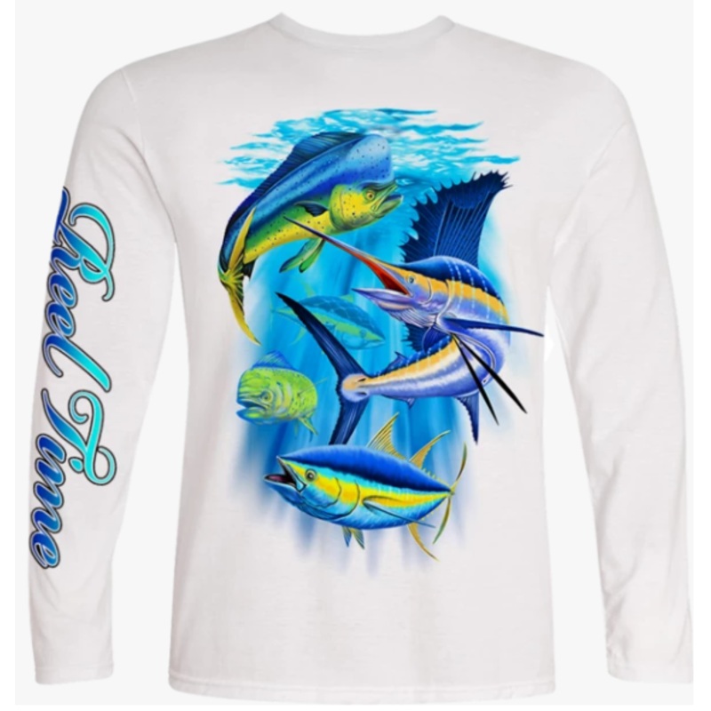Youth L/S Fishing Sailfish Mahi Tuna Performance Shirt UPF50