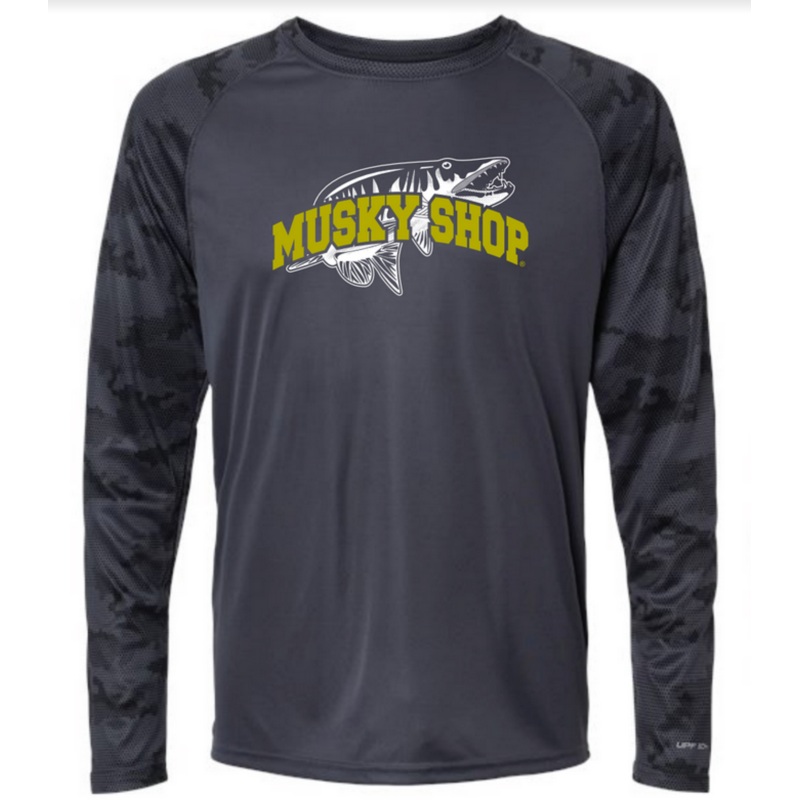 Musky Shop Sport Tek UV Paragon Gray-Chart Long Sleeve Performance T-Shirt
