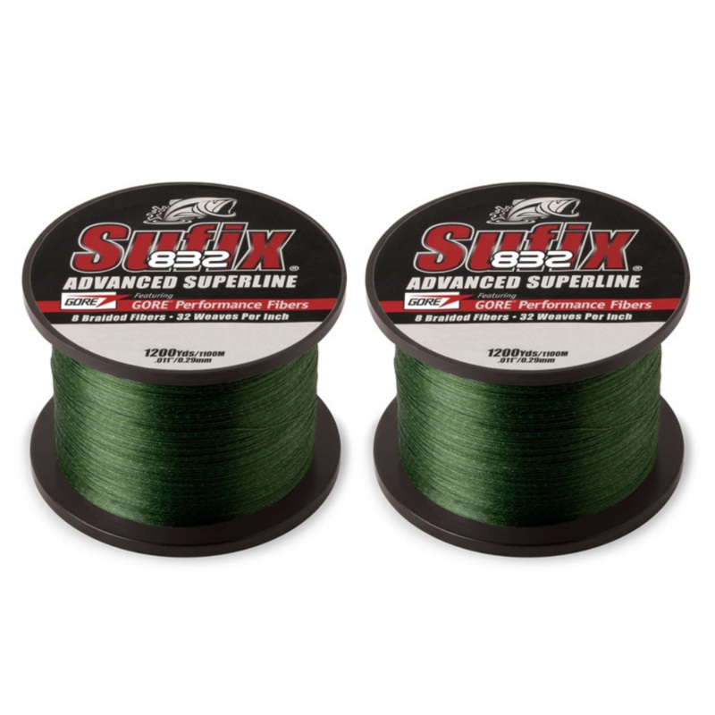 SUFIX 832 Braid 1200 Yards Lo Vis Green 65#- 2 PACK