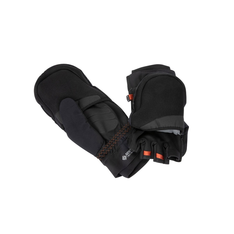 Simms GoreTex Infinium Half Finger Mitt-Black