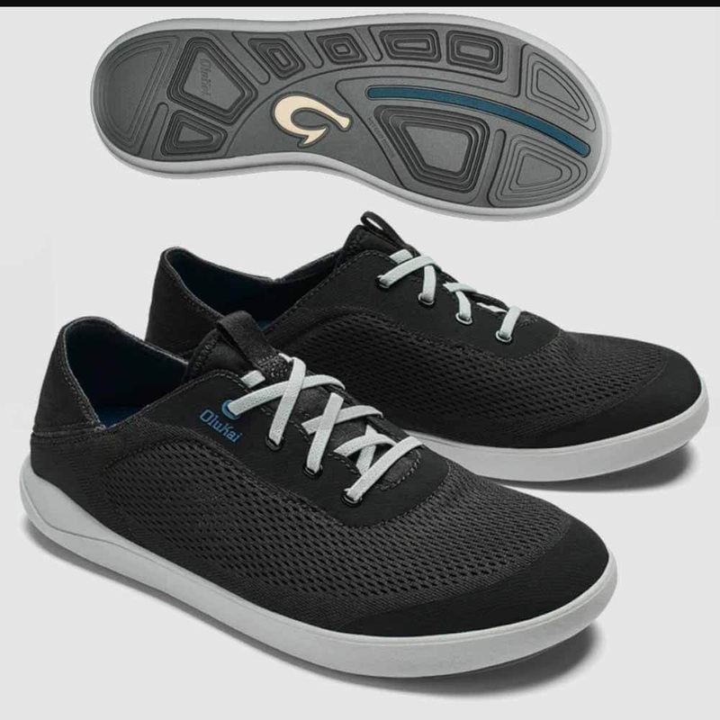 Olukai Black Moku Pae Mens No Tie Shoe