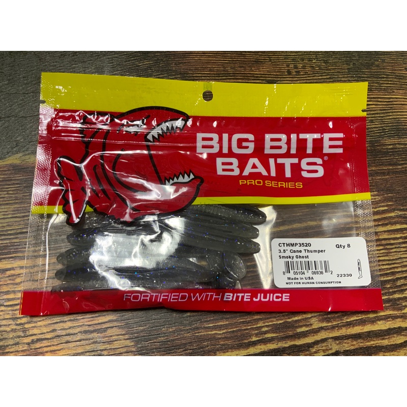 Big Bite Baits Cane Thumpers 3.5" Smokey Ghost