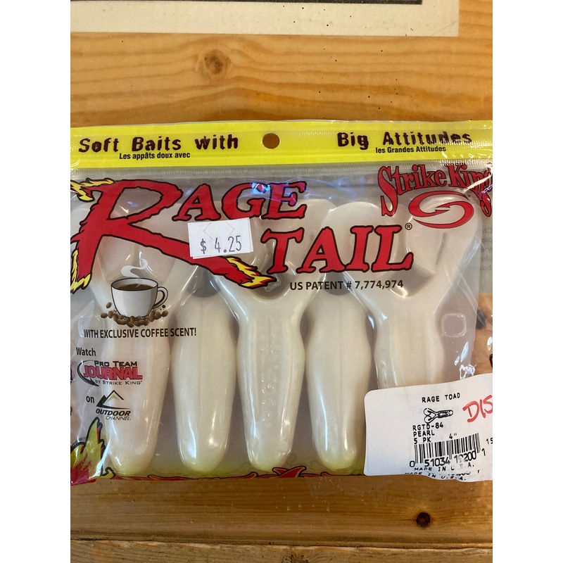 Strike King Rage Tail Rage Toad - Pearl