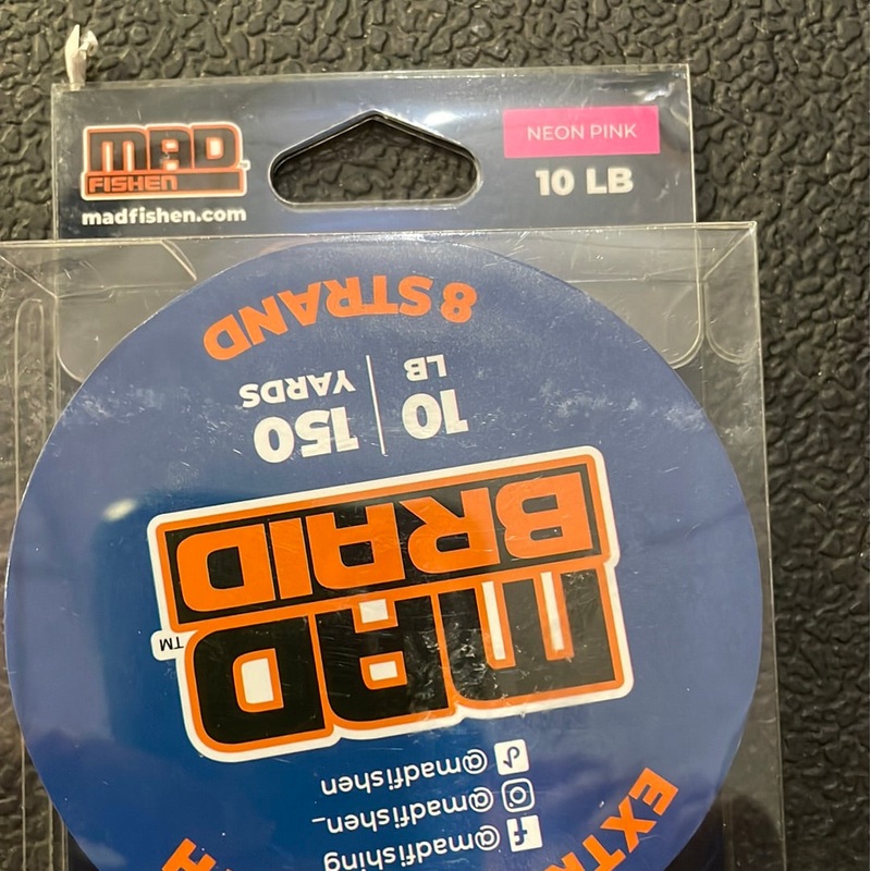 Mad Braid Neon Pink 10 lb 150 Yards