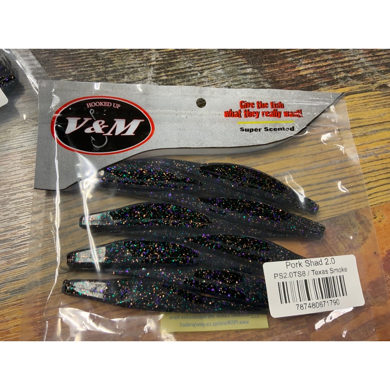 V&M  Pork Shad 2.0 Texas Smoke