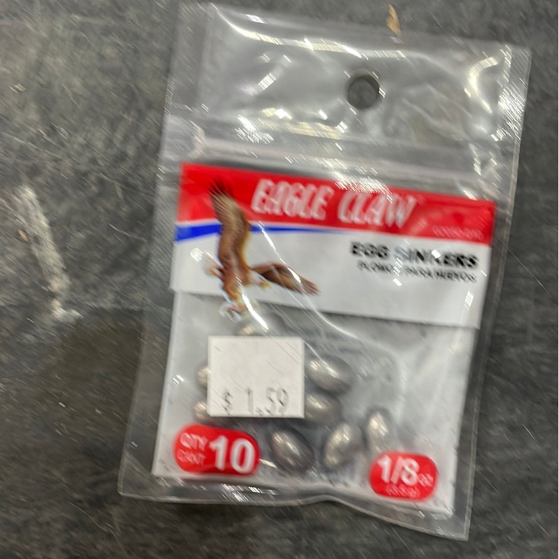 Eagle Claw Egg Sinkers 1/8 oz.