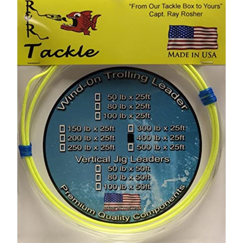 R&R Wind-on Leader 400# x 25' with high-vis, super-strong