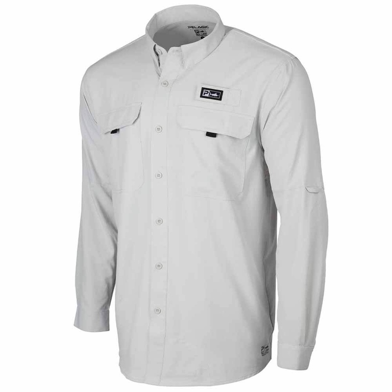Pelagic Light Grey Keys L/S Fishing  Shirt