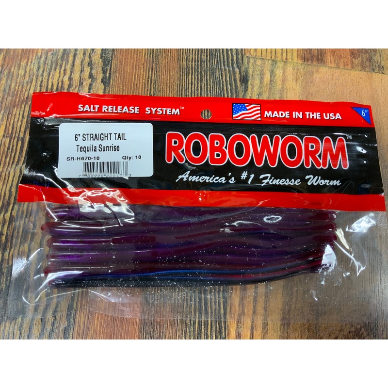 Roboworm Straight Tail 6" Tequilla Sunrise