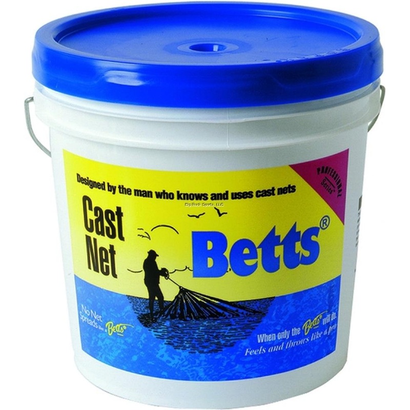 Betts Mullet Cast Net, Mono 10' 1" Mesh 1.2Lb Lead per Ft Bucket - 18-10