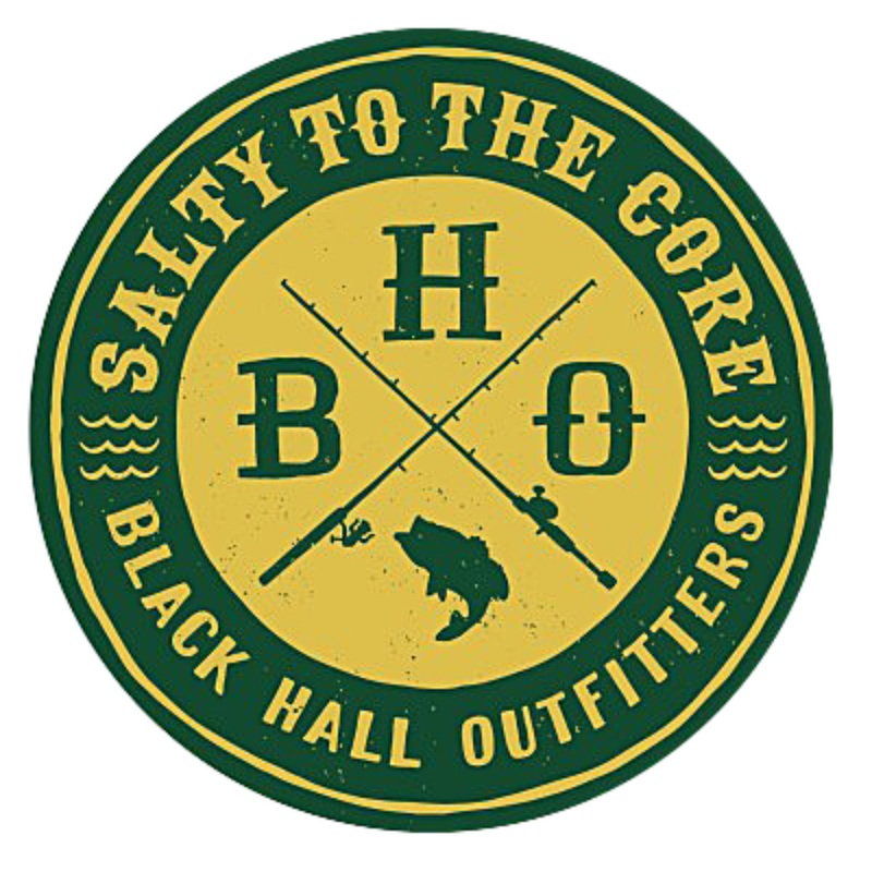 BHO "Salty to the Core" Bass Badge 4 Inch Round Decals/Stickers