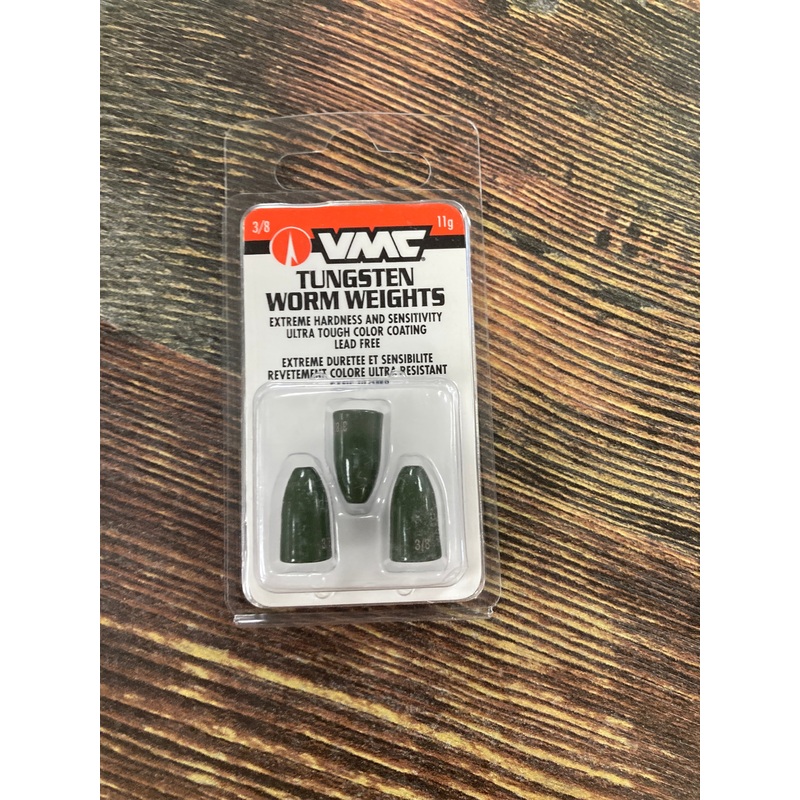 VMC Tungsten Worm Weight 3/8 oz. Green Pumpkin