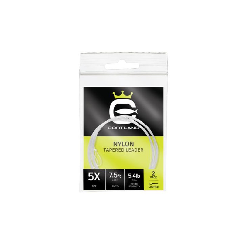 Cortland 3X 7.5FT Nylon Tapered Leader-2 Pack