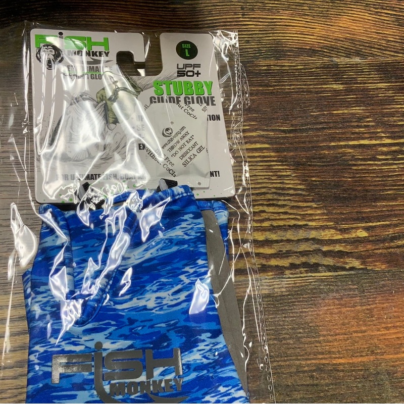Fish Monkey Stubby Gloves Lg - Blue Water
