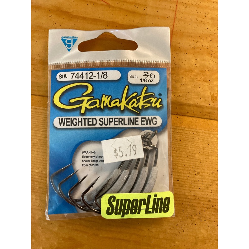 Gamakatsu Weighted Superline EWG 2/0. 1/8 oz.