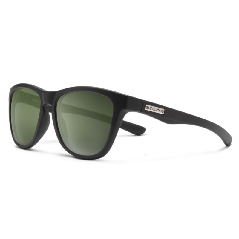 Suncloud Topsail Sunglasses - Matte Black + Polarized Gray Green Lens