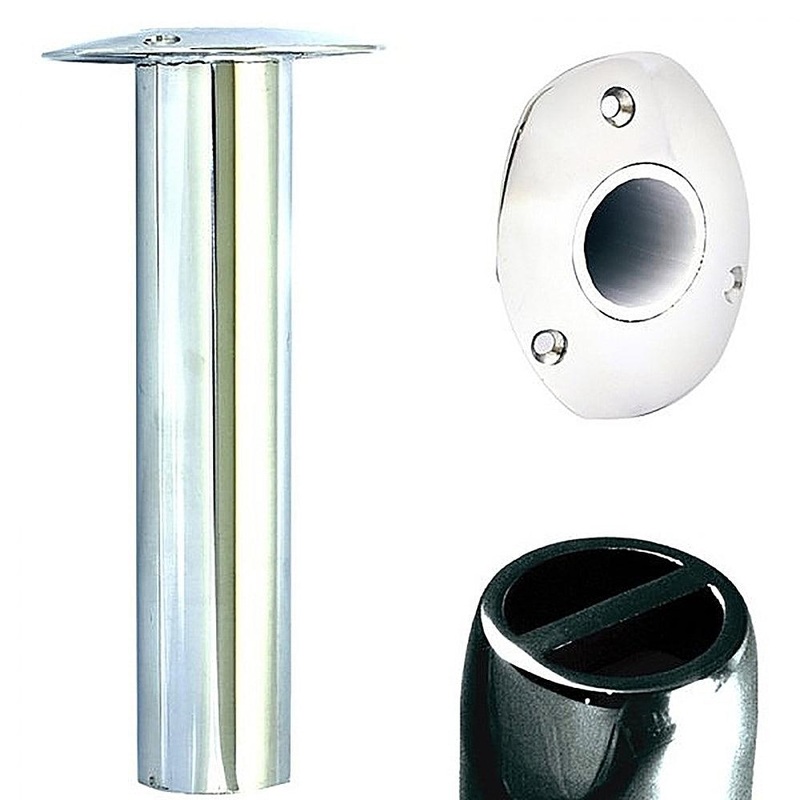 Tigress 0 316 Stainless Steel 9"x2" Oval Head Gunnel Rod Holders