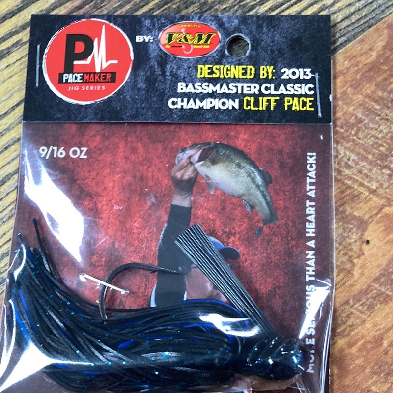 V&M Skipping Jig 9/16 oz. Black Blue