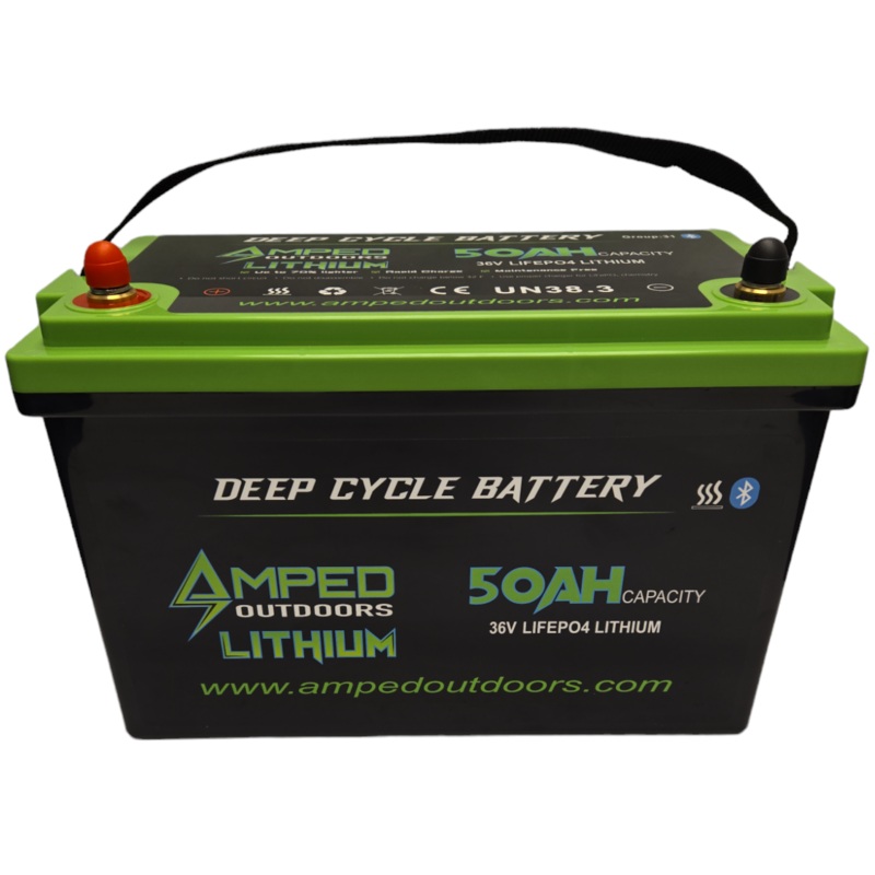 36V 50Ah Trolling Motor Lithium Battery (LiFePO4) - Bluetooth - IP67 Waterproof - Heated