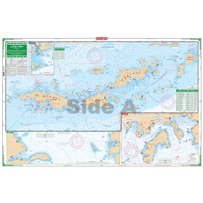 Waterproof Charts 132E US Virgin Islands - Large Print